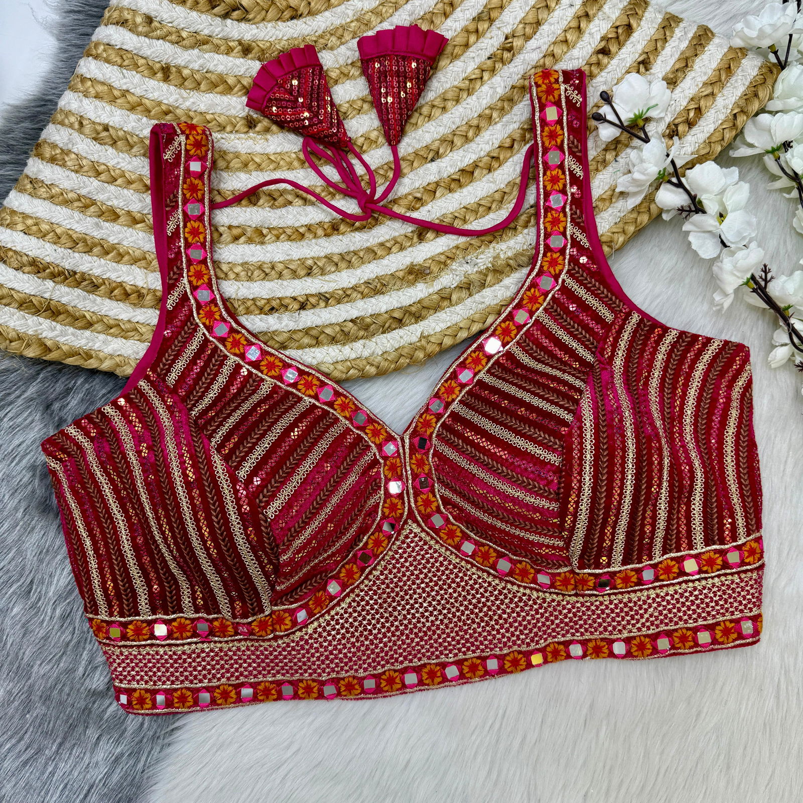 Rk Blouse Soft Velvet Designer Party Wear Sleeveless Blouse Wholesale Shop In Surat
